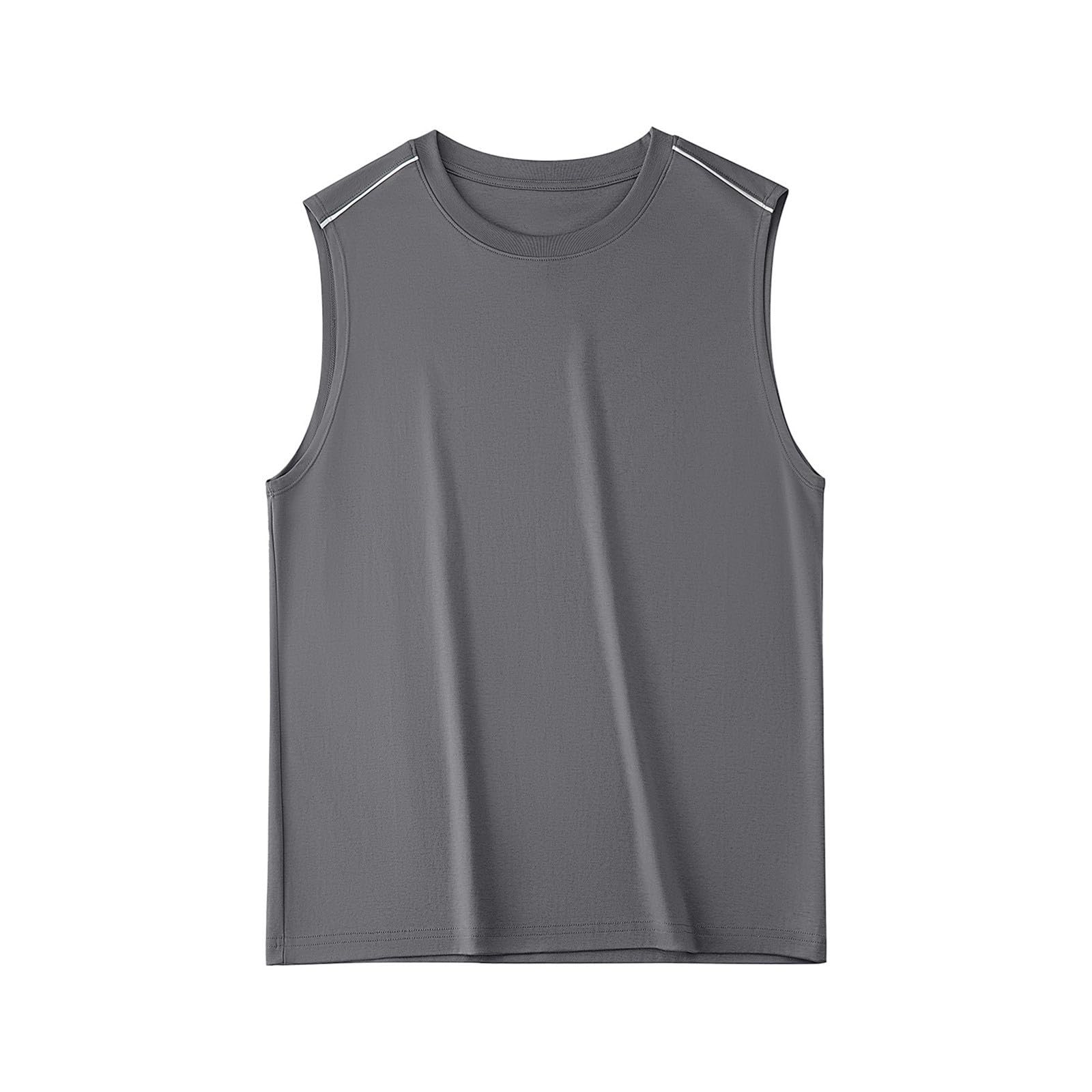 Camiseta de tirantes para hombre, de algodón, sin mangas, para fitness, deporte, cuello redondo, camiseta de tirantes para verano, exterior