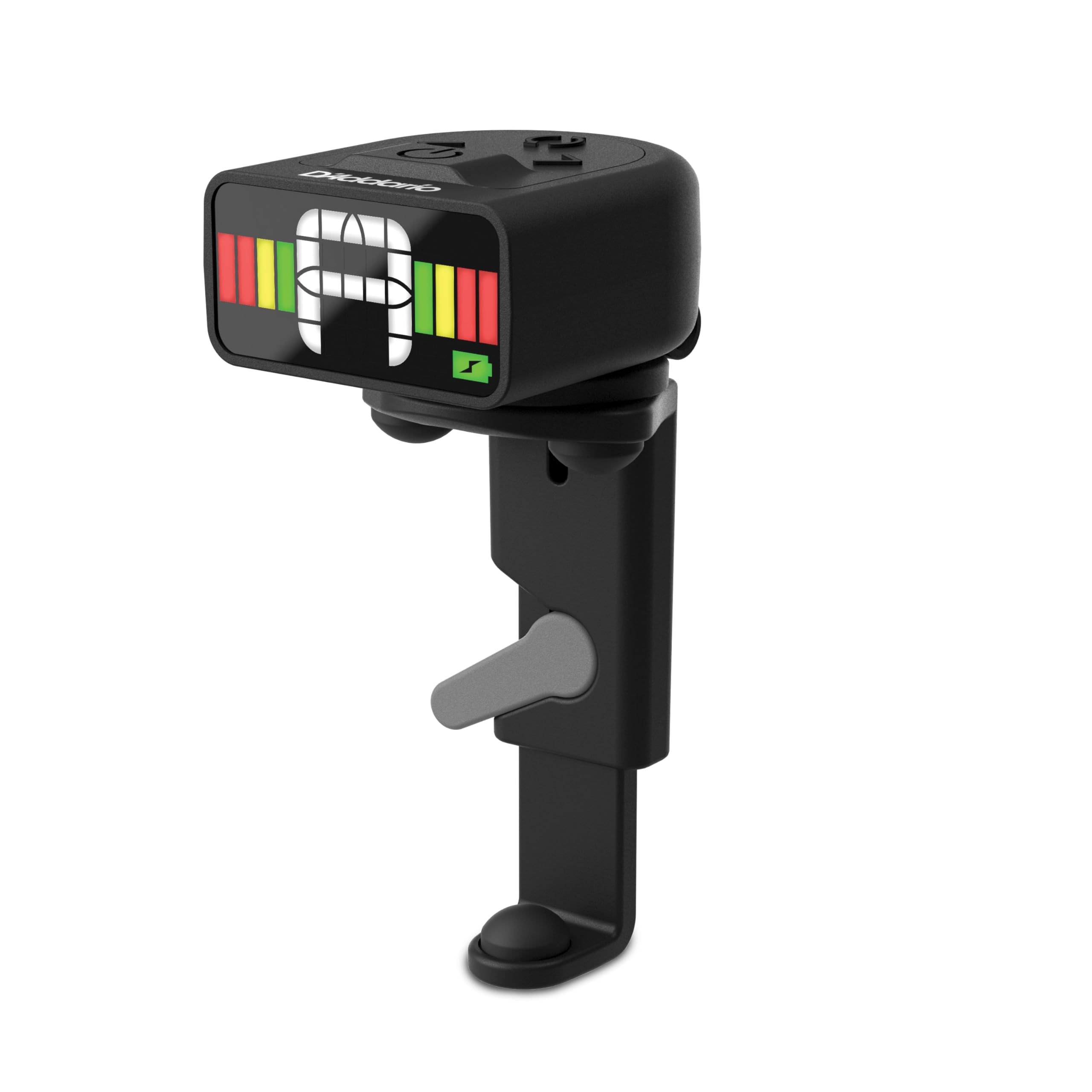 D'Addario Micro Rechargeable Viola Tuner - Clip On Tuner for Violas - Full Color Display - Quick & Accurate Tuning