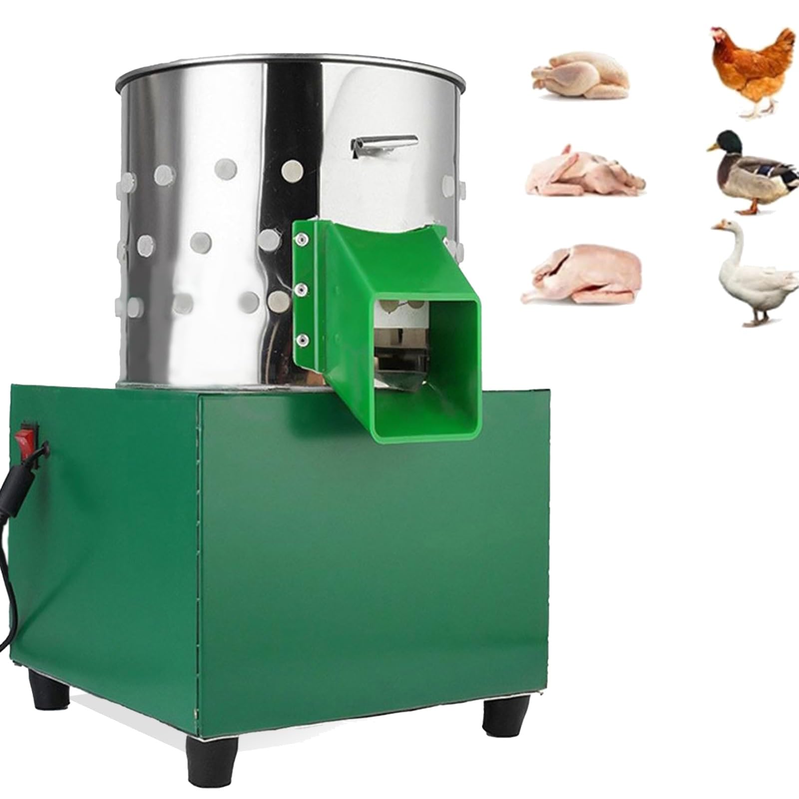Desplumador de pollo eléctrico de 550 rpm con tambor de acero inoxidable para uso agrícola