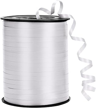 500 Yard White Curling Ribbon for Gift Wrapping, Balloon String, 3/16" Thin Gift Ribbon for Birthday, Baby Shower, Christmas