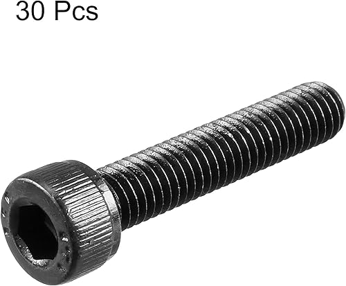 Miniatura 3 de uxcell Tornillos de cabeza hexagonal de acero de aleación M5 x 0.984 in 12.9 Tornillos negros 30pcs