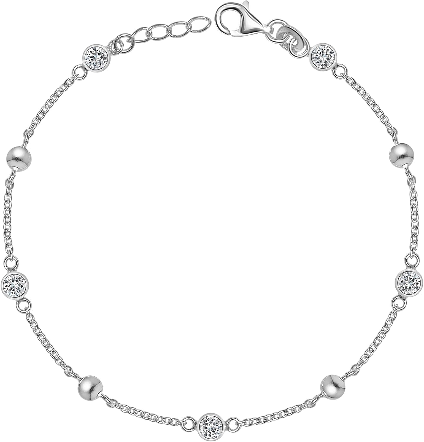 Charmsy 925 Sterling Silver Bracelets for Women | Adjustable Italian Link Chain Bracelet Jewelry