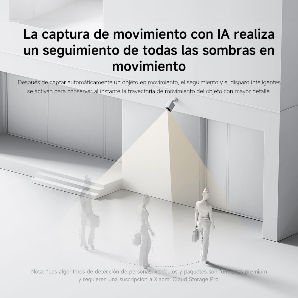 XIAOMI Outdoor Camera BW300, Cámara Exterior con batería de Larga duración, resolución 2k, IP67, Nocturna a Color, 130º, Blanco