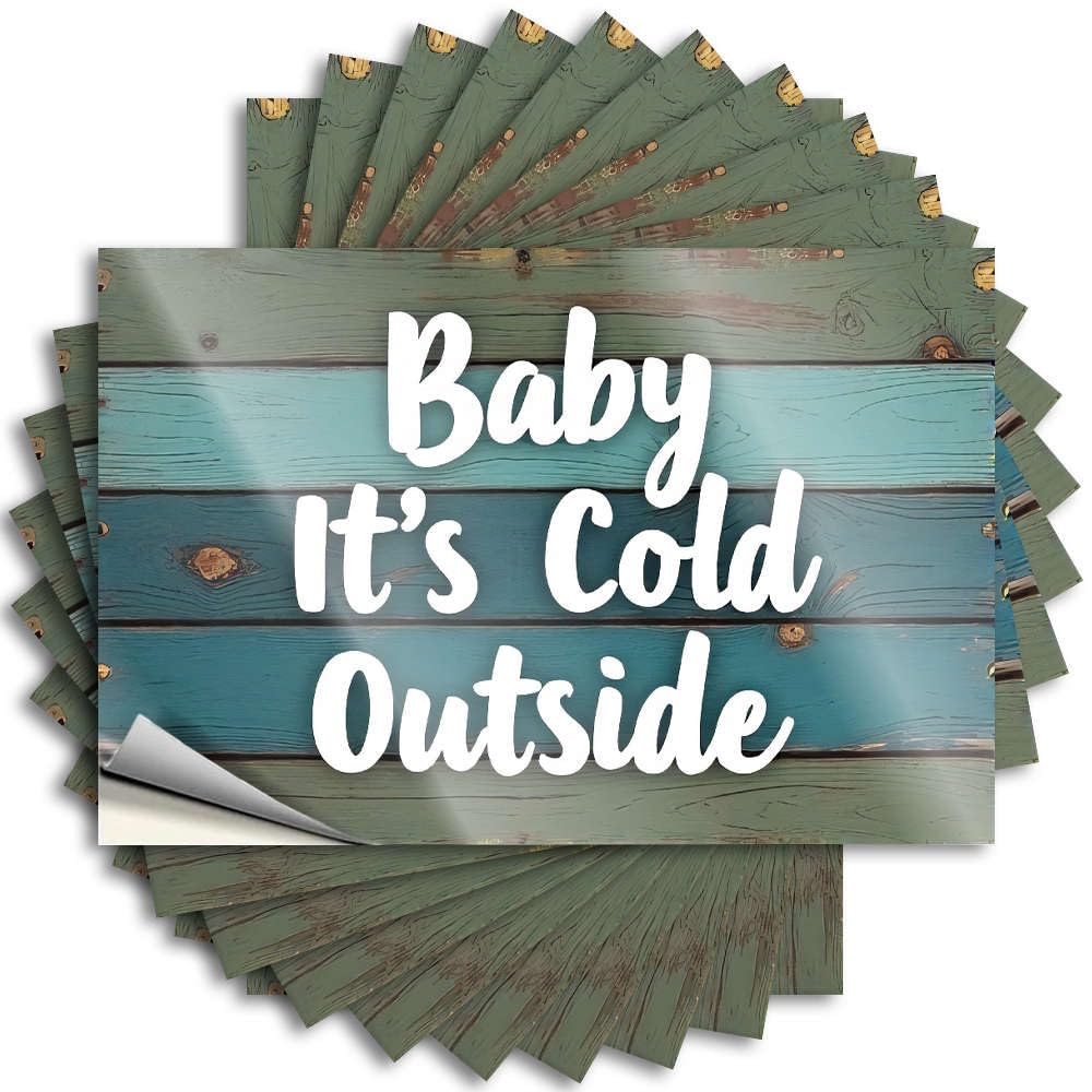 Signs Funny Coffee Test Motivation for Student Magnetic Bumper Sticky Back - Baby It's Cold Outside. Wall Art Stickers Peel and Stick(8X12CM-5Pcs)