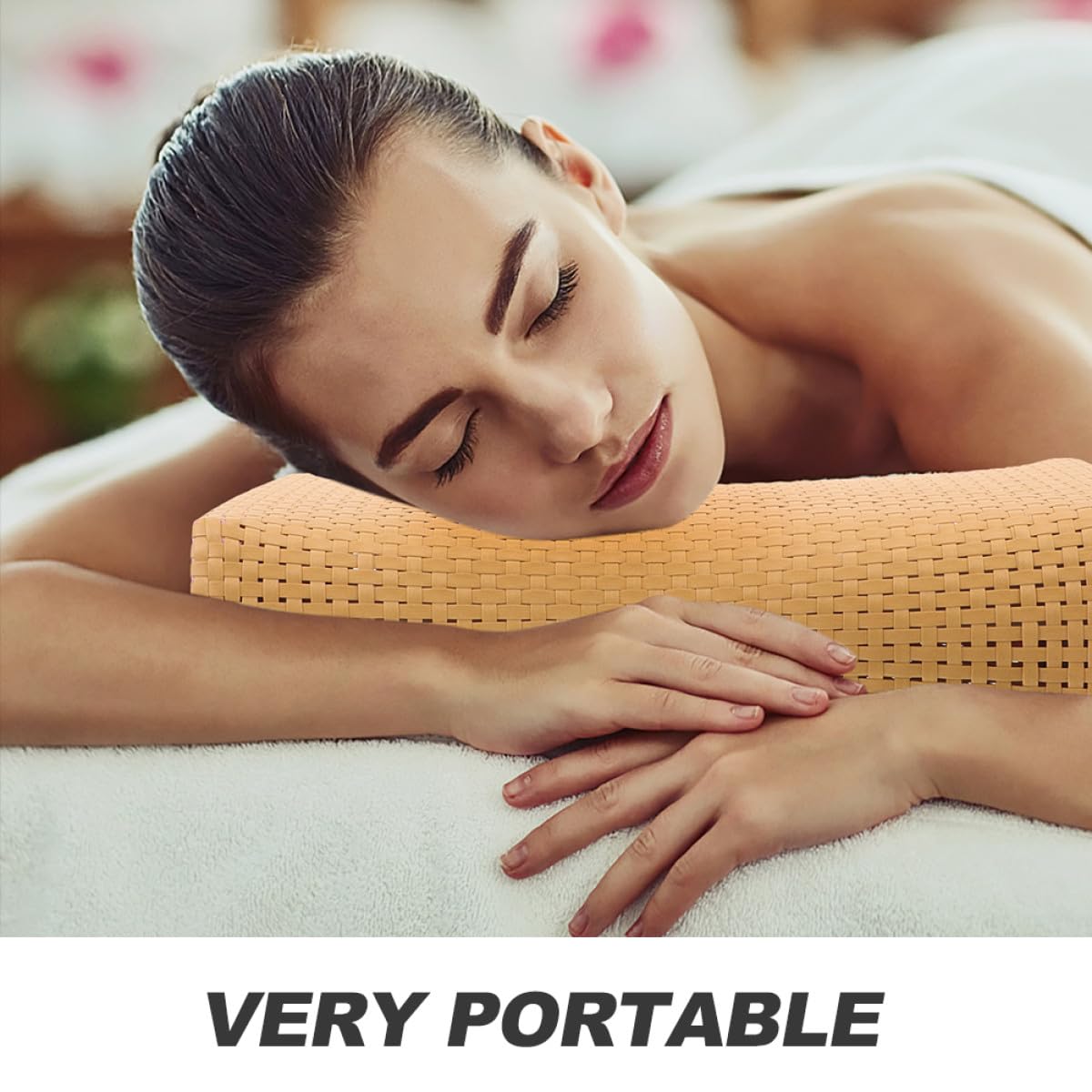 Lot de 2 Oreillers en Imitation Rotin Tressé, Grand Format Naturel, Coussins Respirants pour Sauna et Bain, Soutien Cervical Ergonomique, Oreillers Rafraîchissants pour Personnes