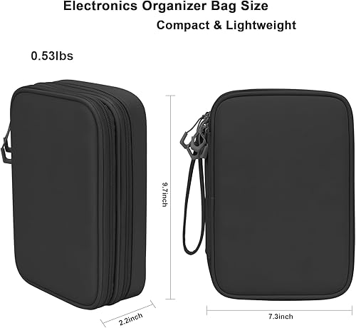 Miniatura 9 de DDgro Organizador de artículos electrónicos para mujer, bolsa de almacenamiento de viaje para cablescargadores y cablesdisco duroaccesorios