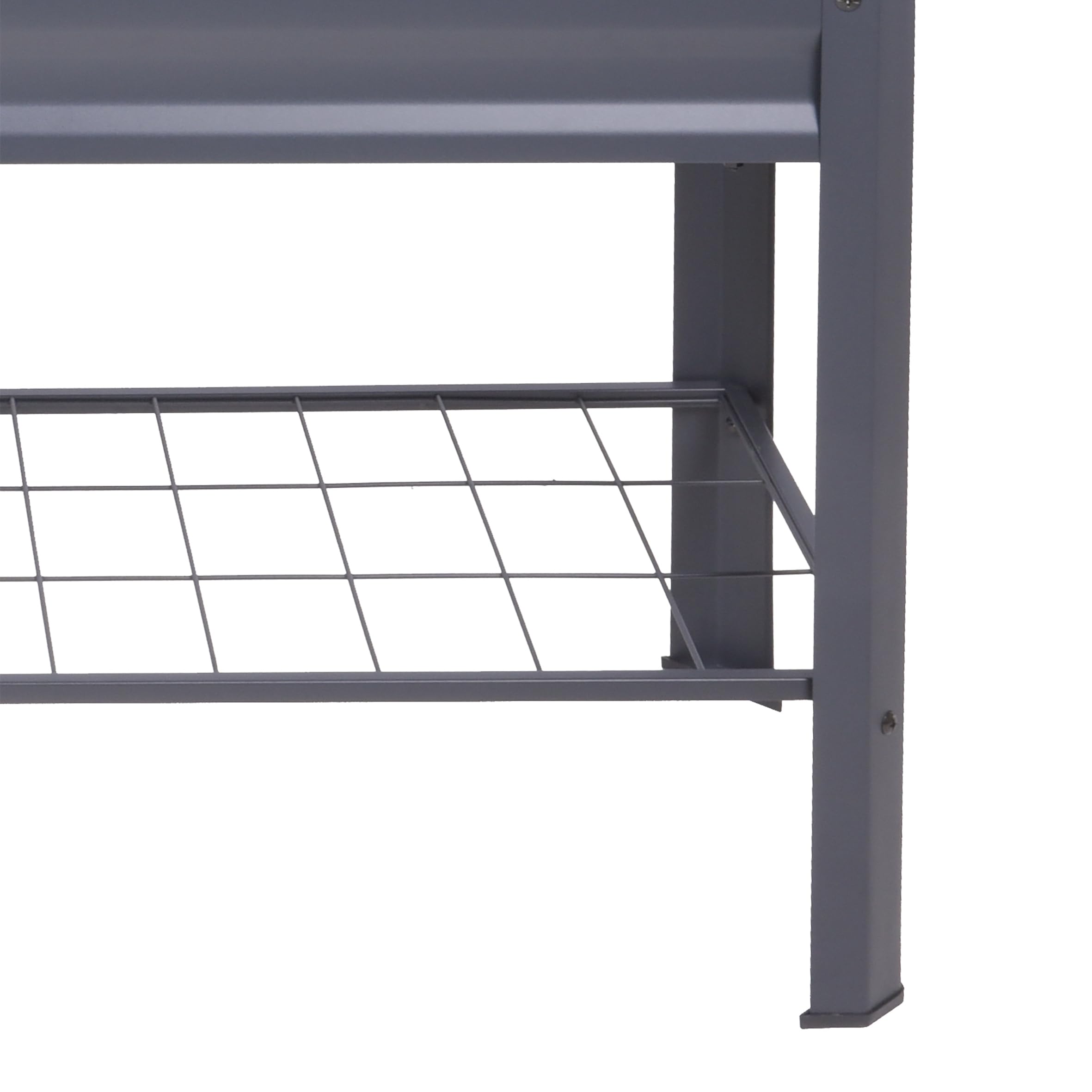 Metall Hochbeet anthrazit inklusive Pflanzenvlies - 114 x 41 cm - Anzucht Frühbeet freistehend mit Gitterablage - Garten Pflanzkasten Gemüsebeet Kräuterbeet Anzuchthilfe mit Vlies