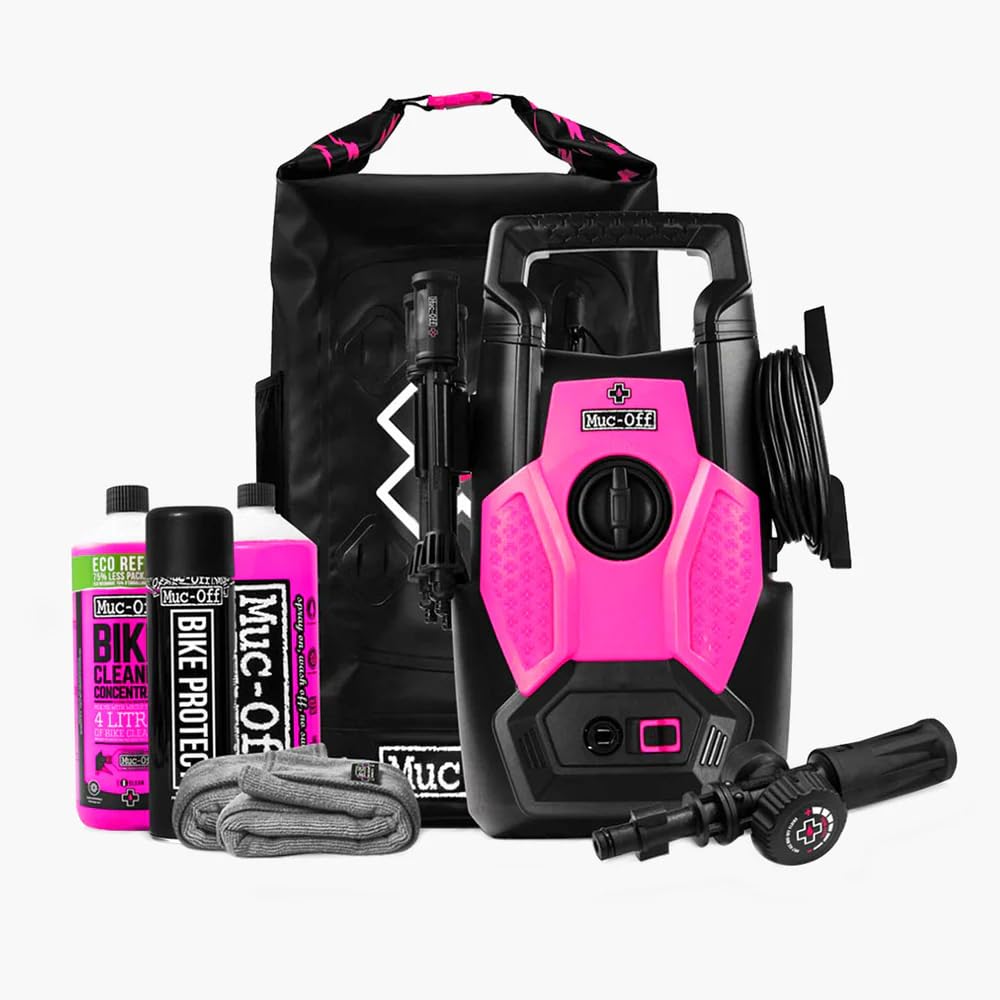Muc-Off Idropulitrice Portatile per Bici - La Prima Idropulitrice Professionale al Mondo Specifica per Bici - Include Detergente Bici Muc-Off, Protettore Bici e Tanto Altro