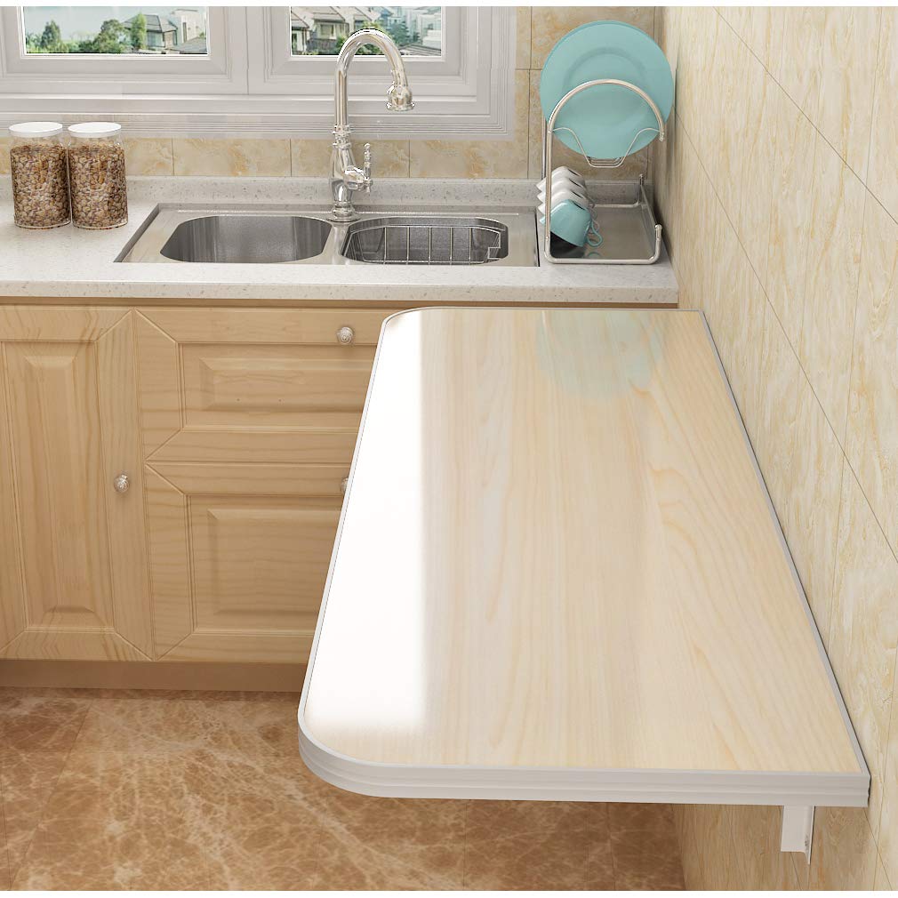 Table pliante murale en bois naturel pour travailler et dîner sereinement