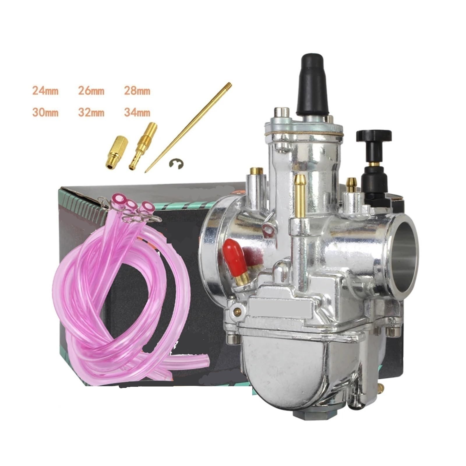 Gaźnik Gaźnik kurtynowy płaski pasujący do PWK 24 26 28 30 32 34 mm z dyszą Power Jet Racing Moto Motocross 2T 4T ATV ​​Dirt Bike(D-PWK-30mm)