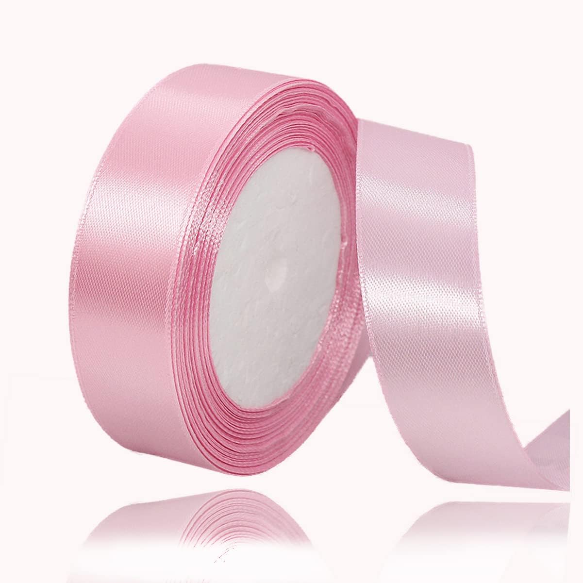 Pink Ribbon for Crafting, 25mm x 23 Meters Present Satin Ribbon for ...