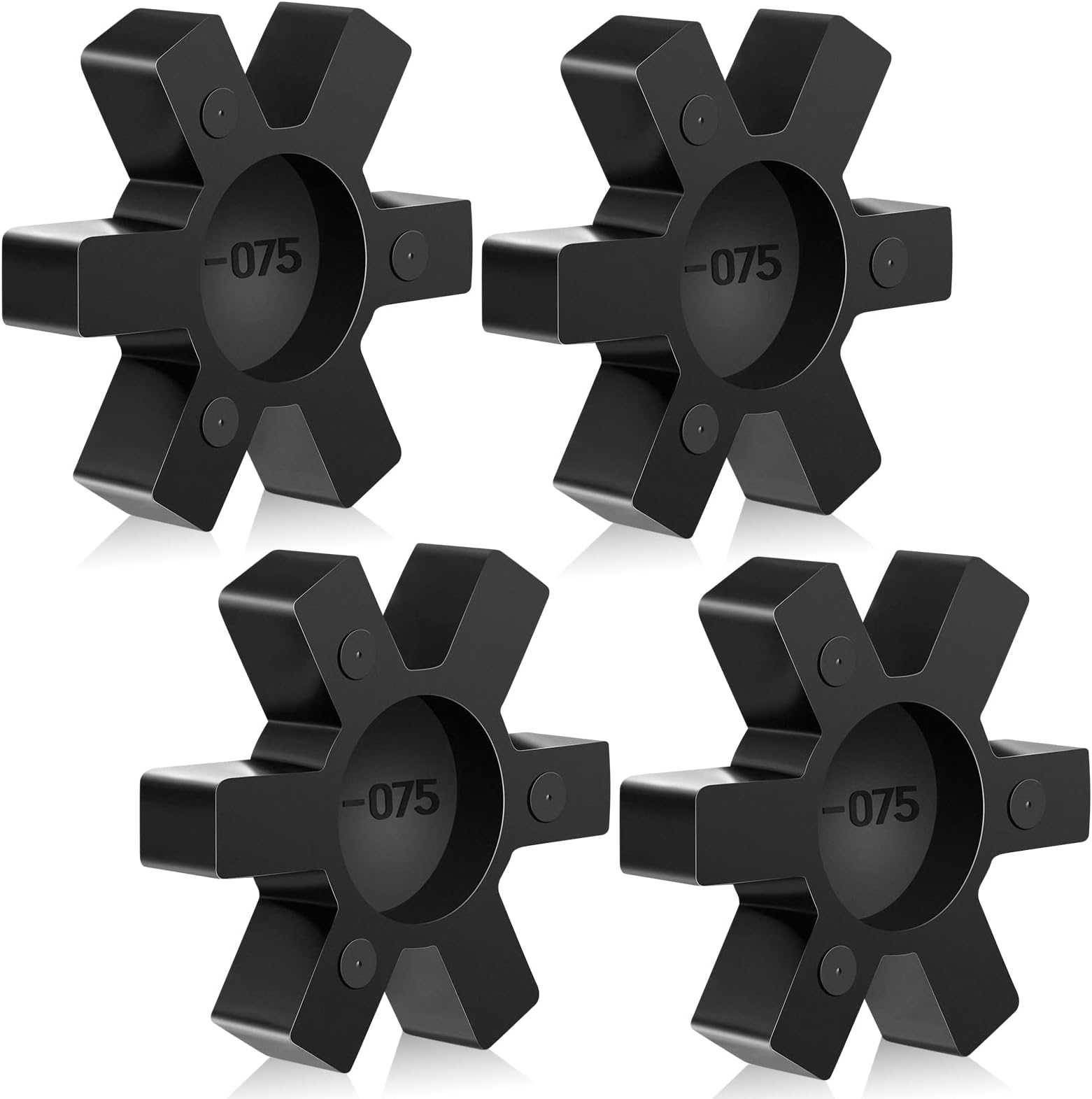 Flexible NBR Rubber Spider Insert Solid Spider Center Inserts Suitable for L Jaw Coupling Set, Black (4 Pcs, L075)
