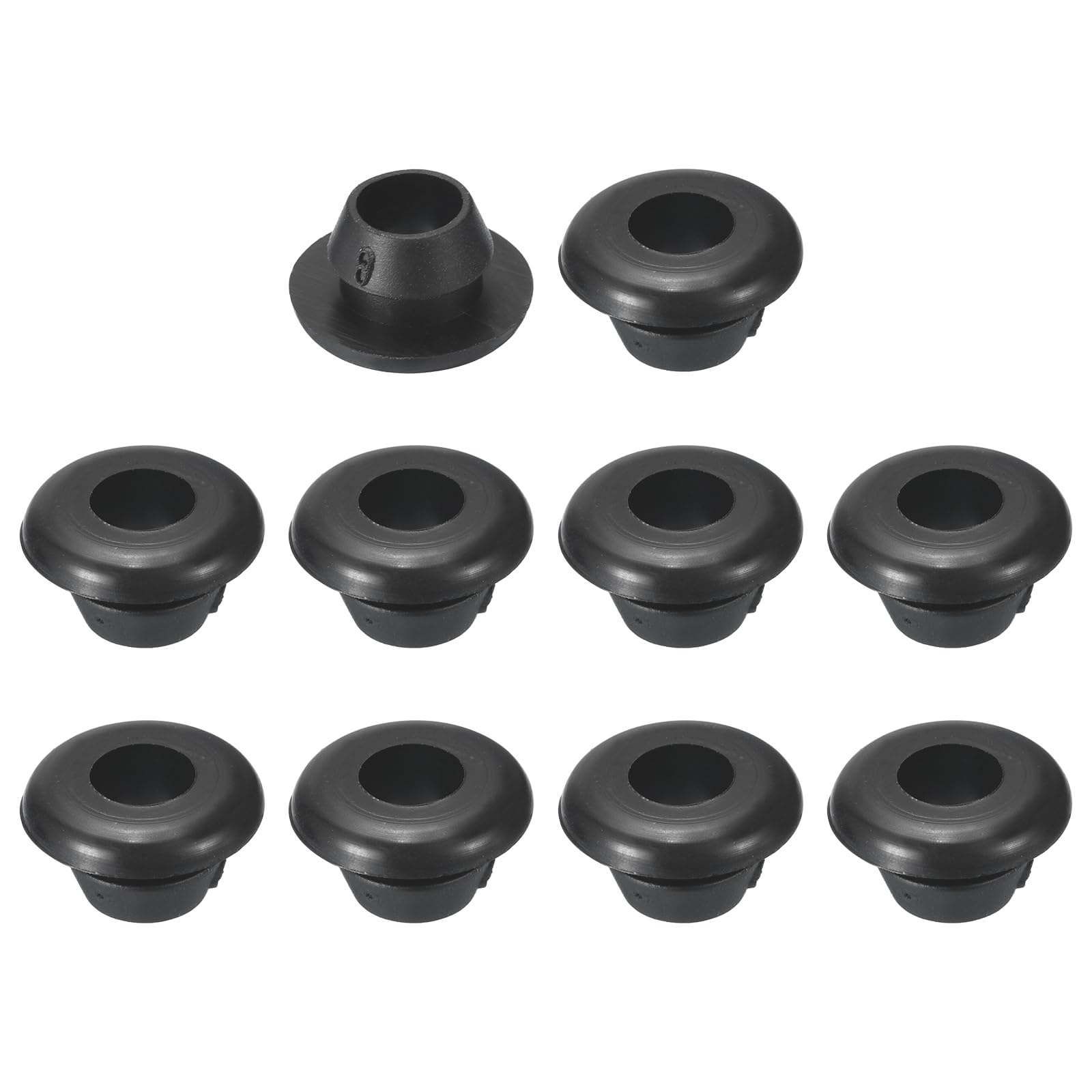 Unifizz 30Pcs Rubber Grommets, 6mm ID 8mm Drill Hole Plug Sealing Rings, Quick-Fit Wire Protection for Electrical Enclosures and DIY Routing, Black