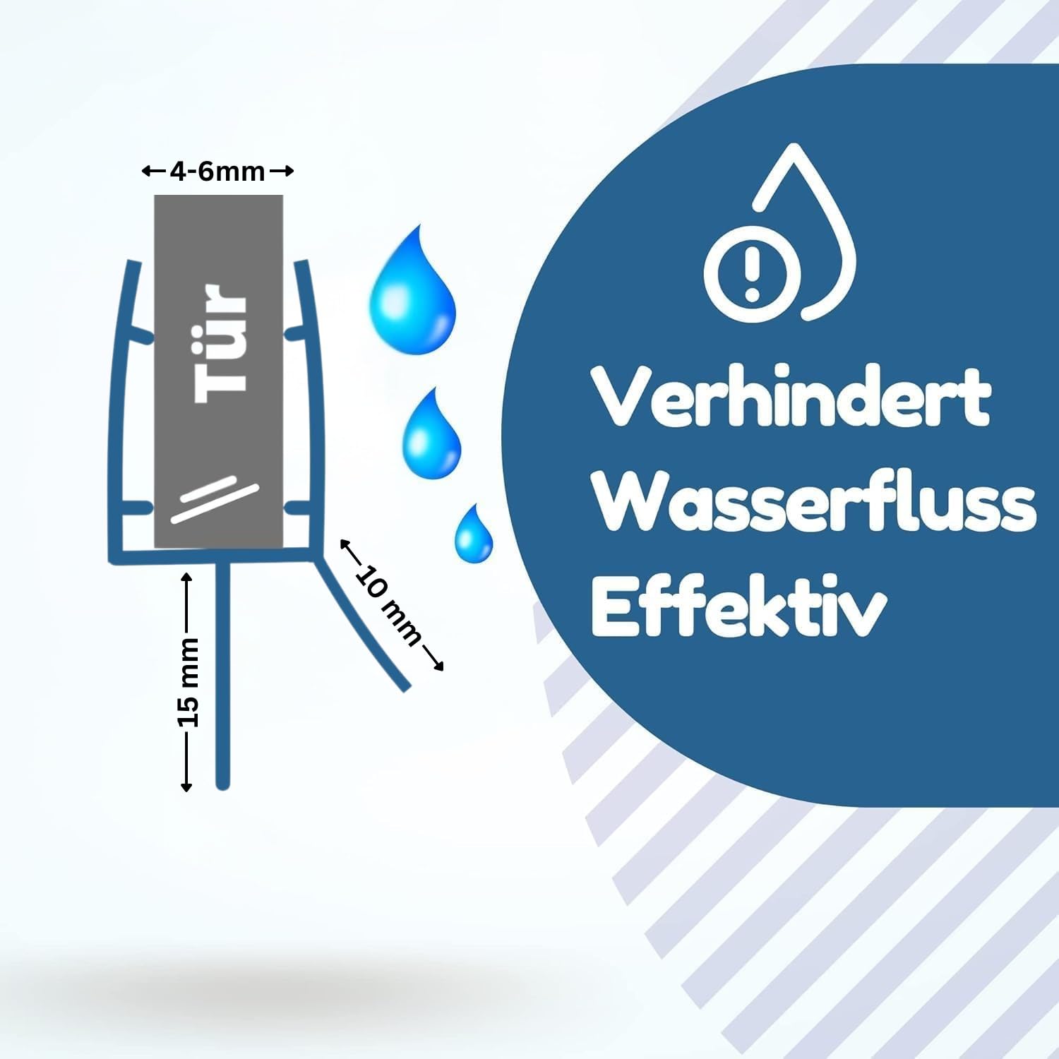 Uszczelka prysznicowa l 2 x 100 cm uszczelka do drzwi prysznicowych do drzwi szklanych o grubości 6 mm, 7 mm, 8 mm, zatrzymanie przepływu wody, wodoodporna uszczelka do drzwi szklanych z
