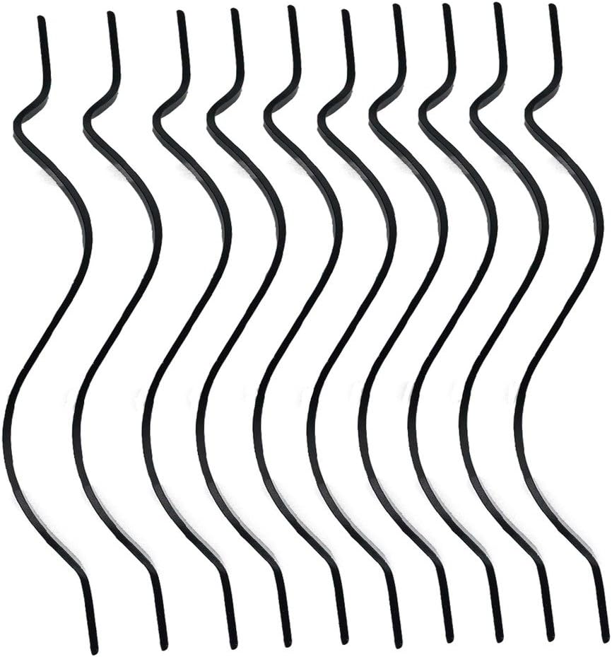1 in. x 36 1/2 in. Aluminum Hammered Black Curved Balusters for Wooden Deck Railing - Infill Kit (10-Pack)