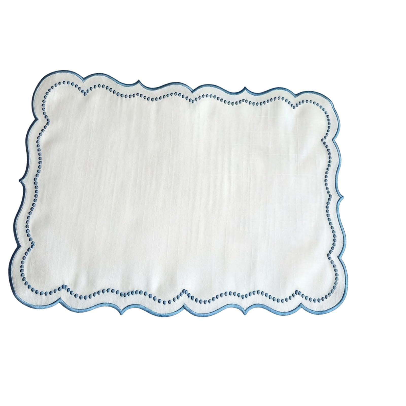 Kalttoy Blue Premium Embroidery Table Placemat Stylish Rectangular Shape Place Mat For Home Decoration And Daily Meals Washable Dining Placemat