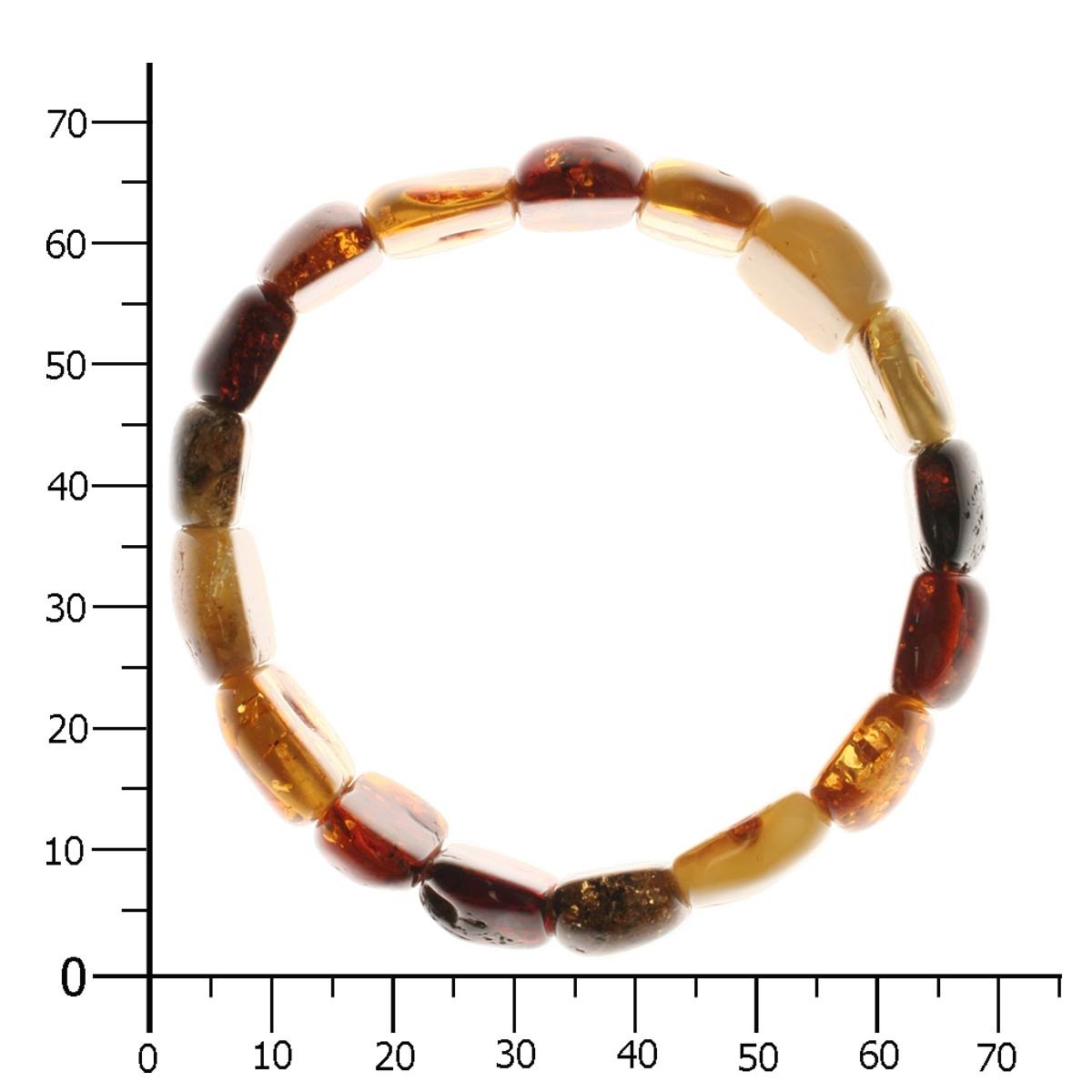 Damen-Bernsteinarmband Gummizug, multicolour 0022410063570