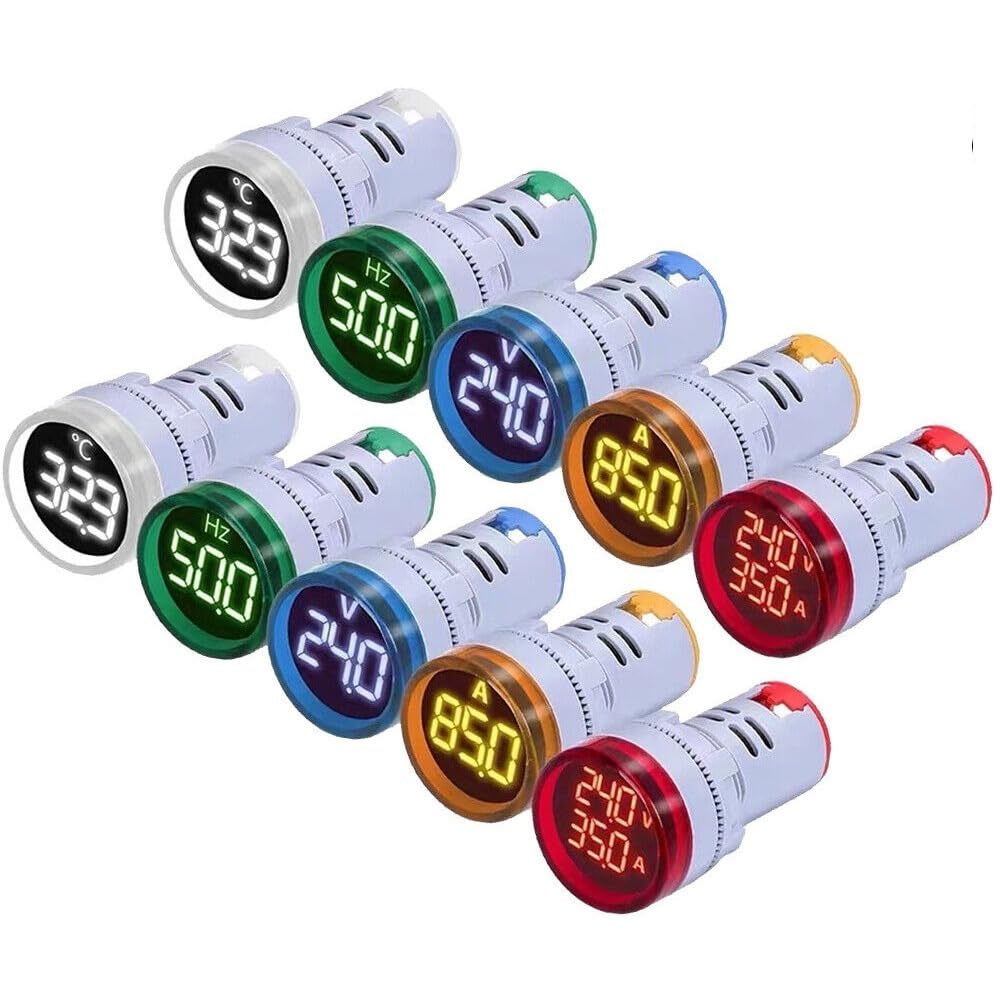 2PCS 22MM Mini LED Voltmeter Digital Display Voltage Meter Volt Tester DC 6-100V (White)