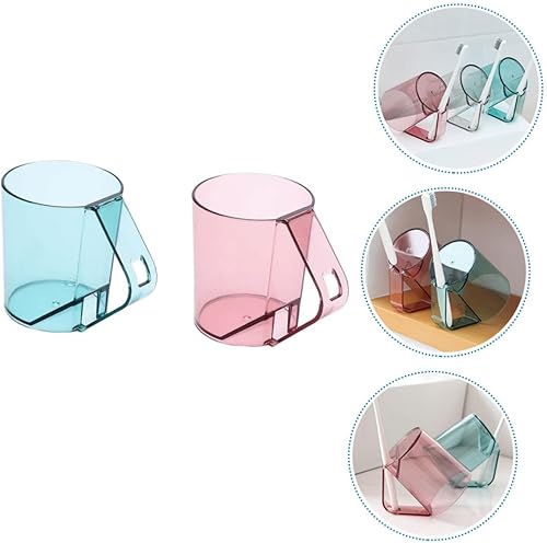Miniatura 8 de Zerodeko Tazas de baño de 2 uds. Taza de agua reutilizable para cepillo de dientes irrompible, vaso de enjuague para agua