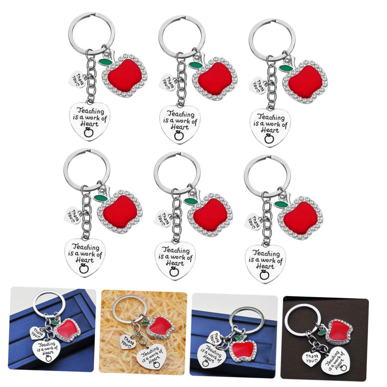 SOIMISS Llavero Dia Del Llavero Para Pared Llavero Decorativo Titular De La Para El Bolso Colgante De Corazón Llaveros De Acero Inoxidable