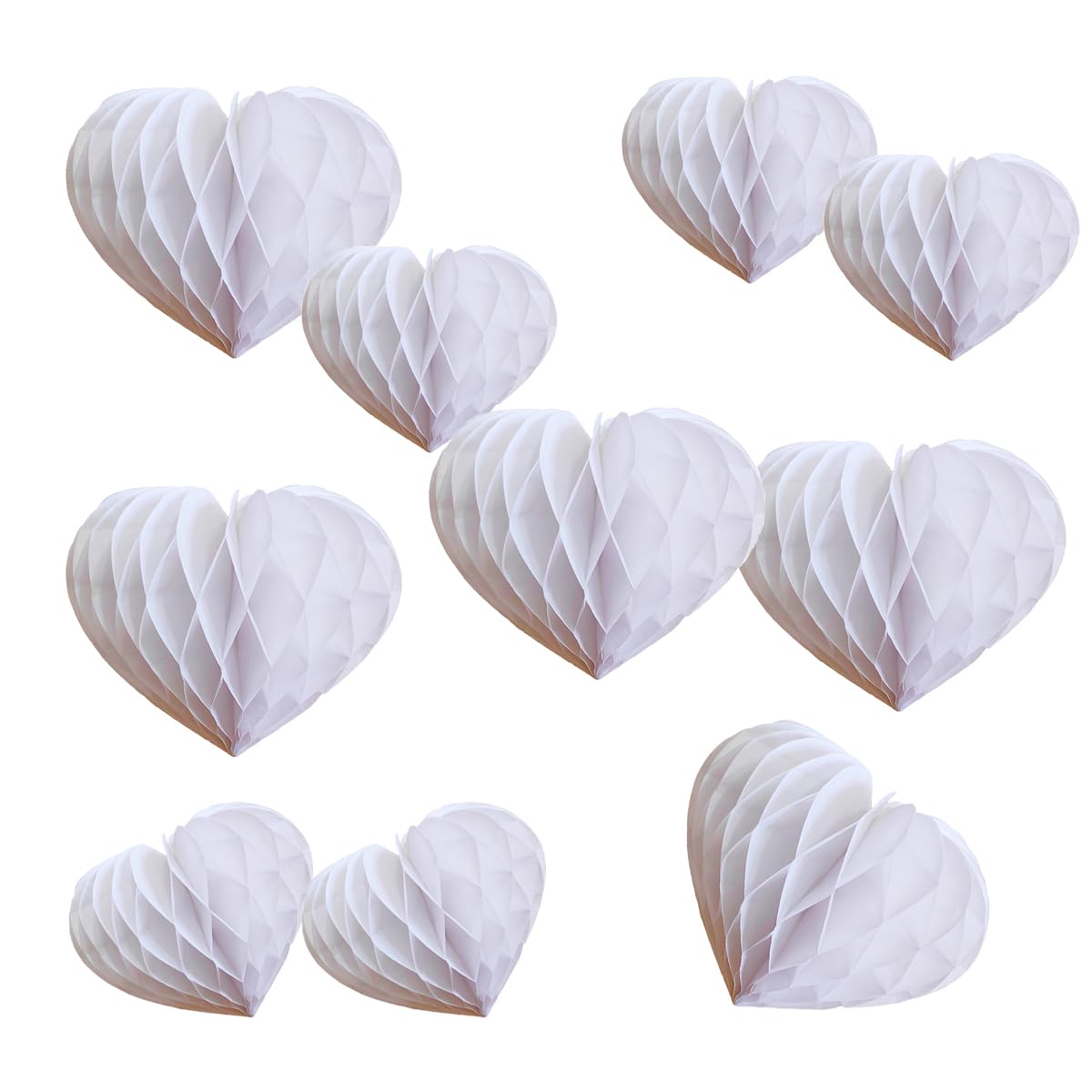 12 Palline Decorative A Nido D'ape In Carta Velina - Set Misure 20 E 25 Cm - Bianco E Rosa - Per Compleanni, Matrimoni, Addio Al Nubilato E Decorazione Casa