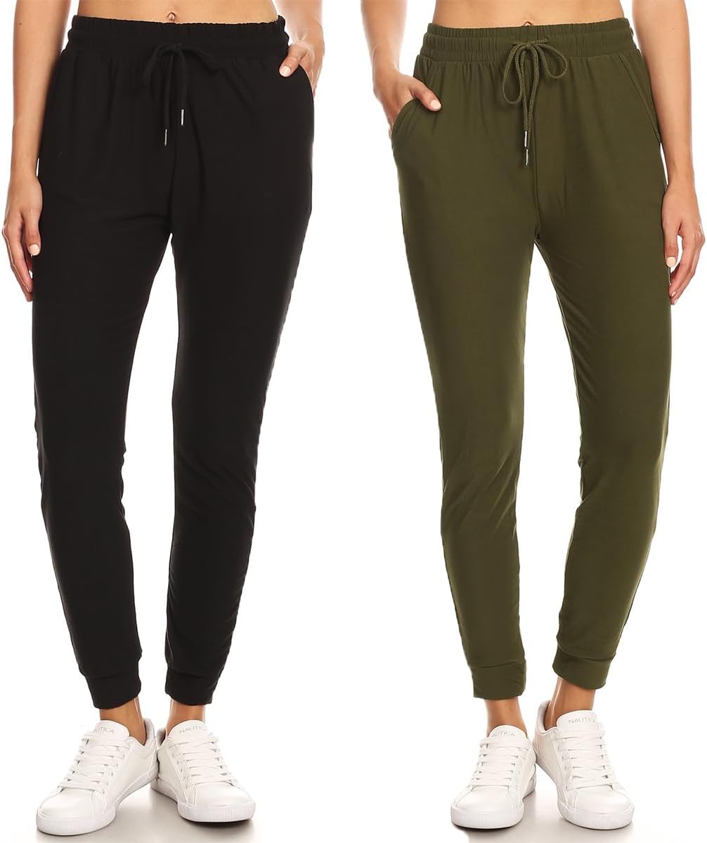 LA12ST Jogger Pants for Women Womens Sweatpants Drawstring Pockets Soft Workout Yoga Lightweight Lounge Pants
