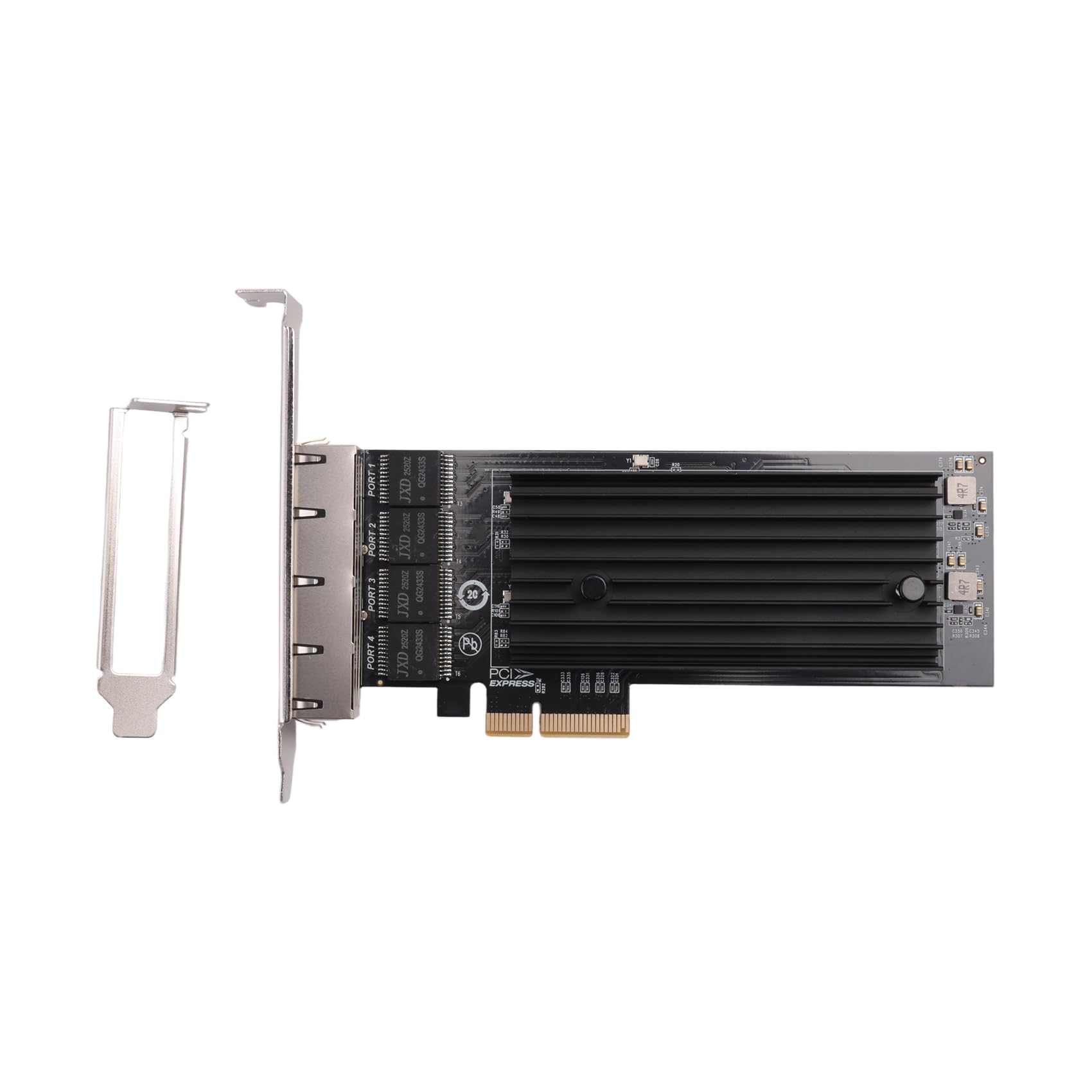 pour Carte Réseau PCIe 4 Ports 2.5G RJ45 pour Carte Gigabit PCI Express Puces I226 100/1000M/2500Mbps pour PC Portable