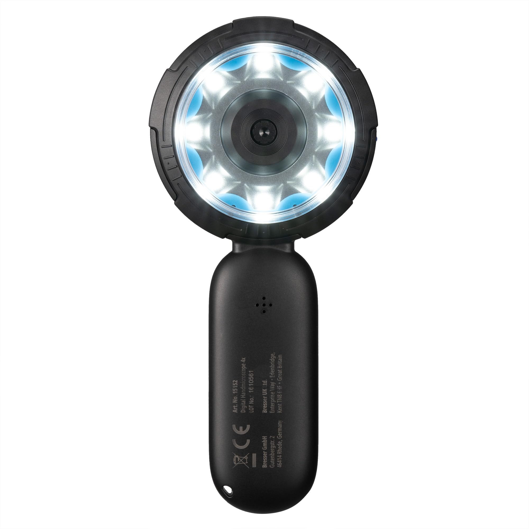 Bresser Microscopio digitale manuale per bambini e genitori, 10 x ottici, fino a 40 x digitali, 8 LED dimmerabili, funzione fotografica e webcam, giocattolo educativo