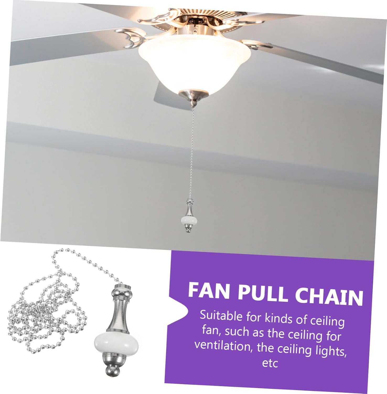 Pull Chain for Ceiling Fans Decorative Fan Pull Chain Beaded Extension Easy to Install and Use