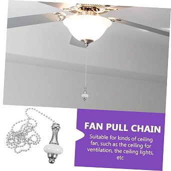 Ceiling Fan Pull Chain with Extension Beads, Design Combines Practical and Beauty, Replacement Chain, Compatible with Ceiling Lights and Ventilators, Simple Construction for Easy Installation