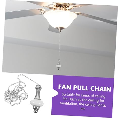 Ceiling Fan Pull Chain with Extension Beads, Design Combines Practical and Beauty, Replacement Chain, Compatible with Ceiling Lights and Ventilators, Simple Construction for Easy Installation