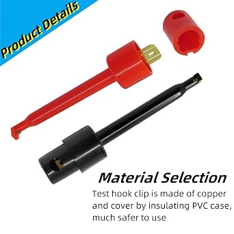 12 Pcs Test Hook Clips Multimeter Test Kit Grabber Test Probe for Wire Electronic Components Testing