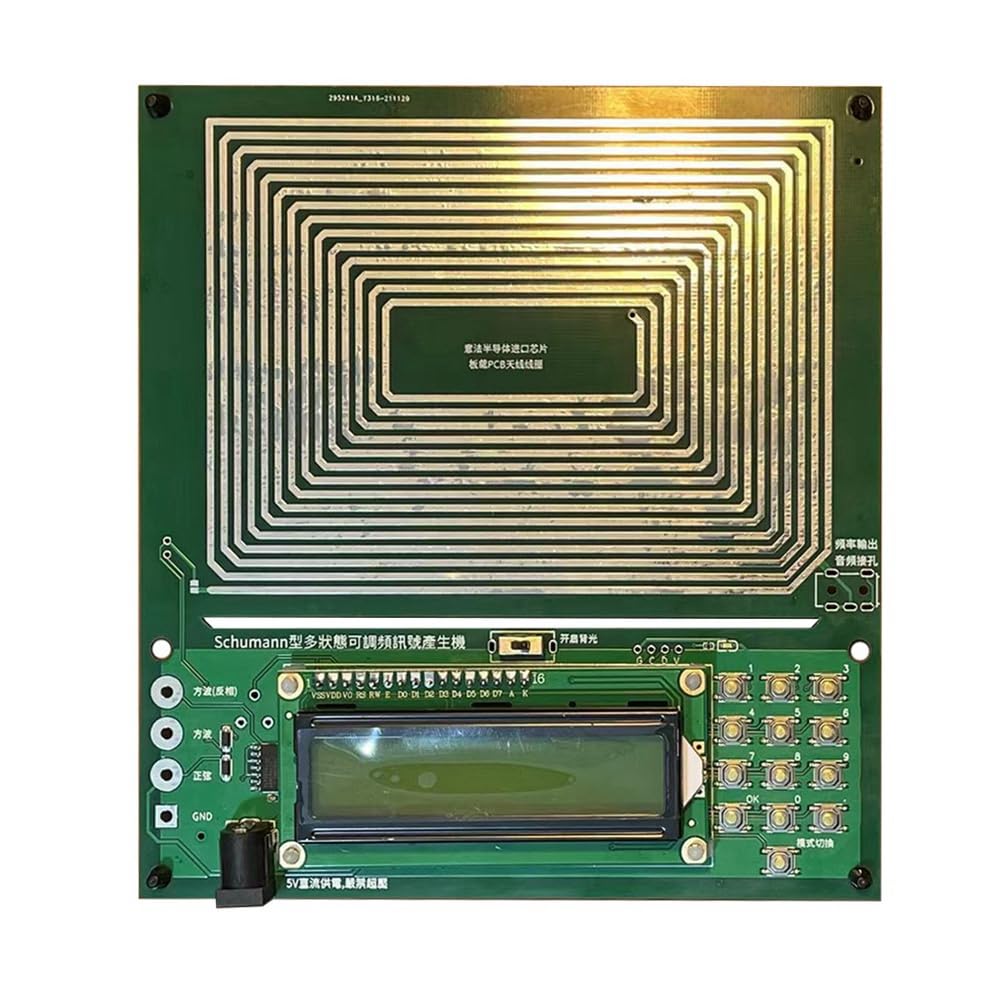 1 set DC5V regolabile 0,01 – 100 kHz 7,83 Hz Risonanza Ultra Bassa Frequenza Generatore di Onde da Impulsi Risonatore Audio Verde