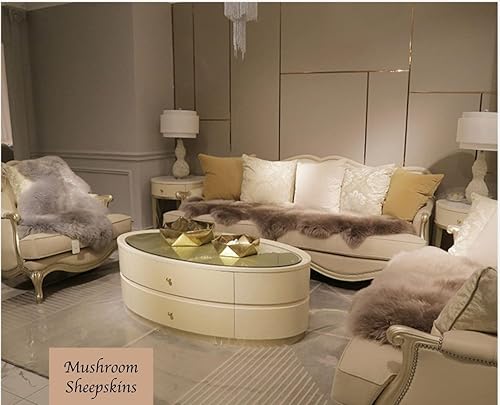 Vista 66 de HUAHOO Alfombra de oveja auténtica de alta calidad, piel de oveja australiana, esponjosa, de lujo, natural, de piel de cordero esponjosa