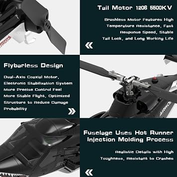 AW-911 Air-Wolf RC Helicopters with Smart GPS-Assisted Flight & Safety Features, 2.4GHz Radio Controlled Aircraft Outdoor Model for Adults