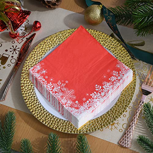 Ggboy 40 Pcs Christmas Napkins, Xmas Christmas Snowflake Paper Napkins, Christmas Napkins Paper Holiday Napkins Christmas Cocktail Napkins Christmas Disposable Napkins Christmas Dinner Napkins #TOP1