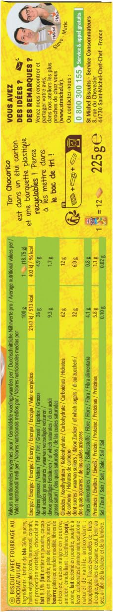 ST MICHEL - Milchschokolade Chocorico – 12 Packungen à 225 g