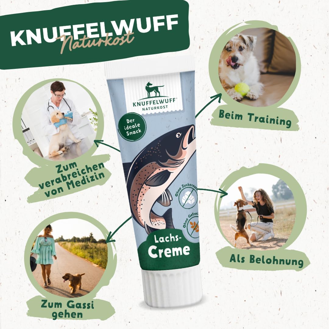 Knuffelwuff Dog Biscuits and Dog Ice Cream Set including 3 Silicone Moulds, Recipes and Tube Snack Salmon - Image 2