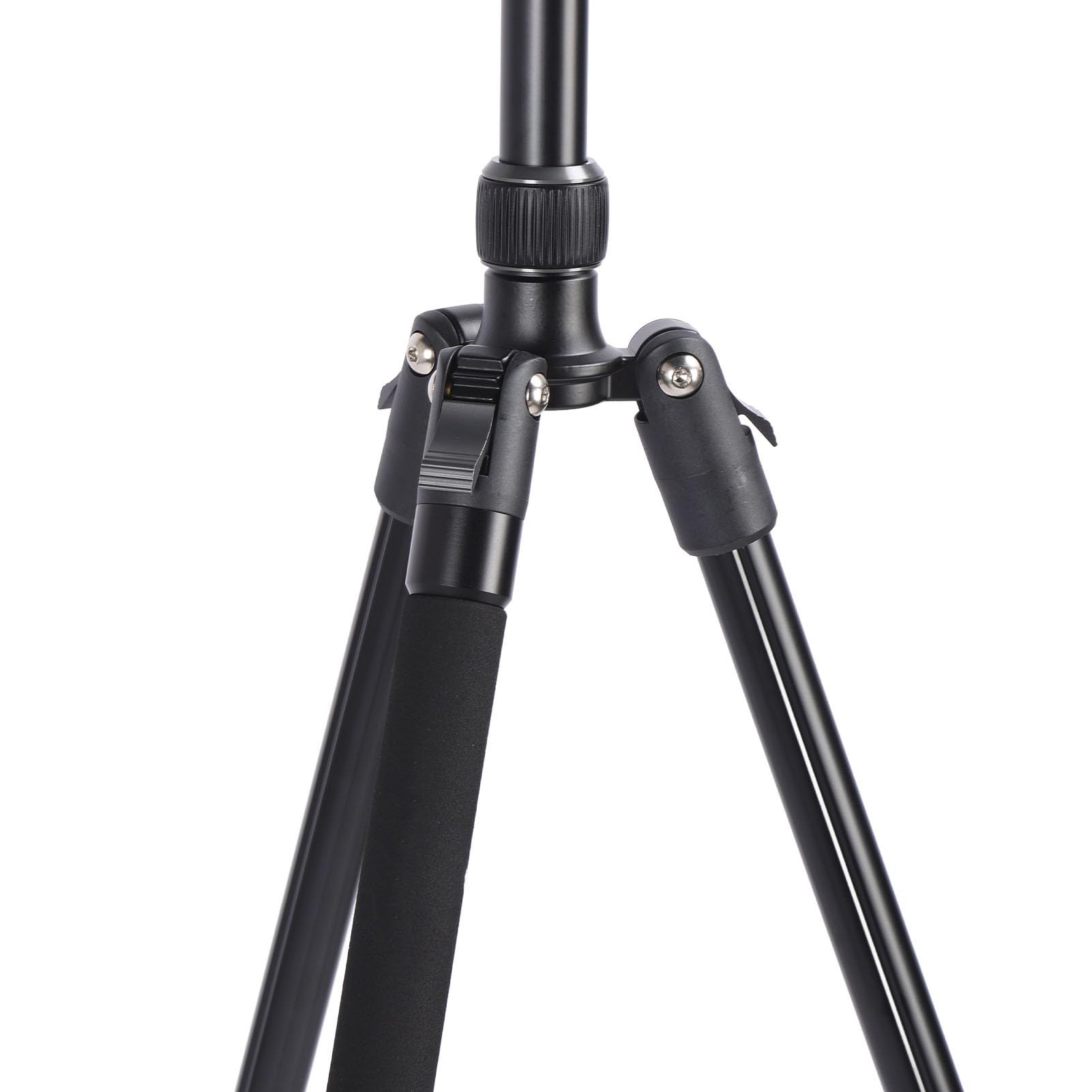 Treppiede Fotocamera Portatile, 64 Pollici Lega Alluminio con | Treppiede da viaggio leggero per fotografia, carico di 4 kg, cuscinetti antiscivolo, altezza regolabile per streaming live