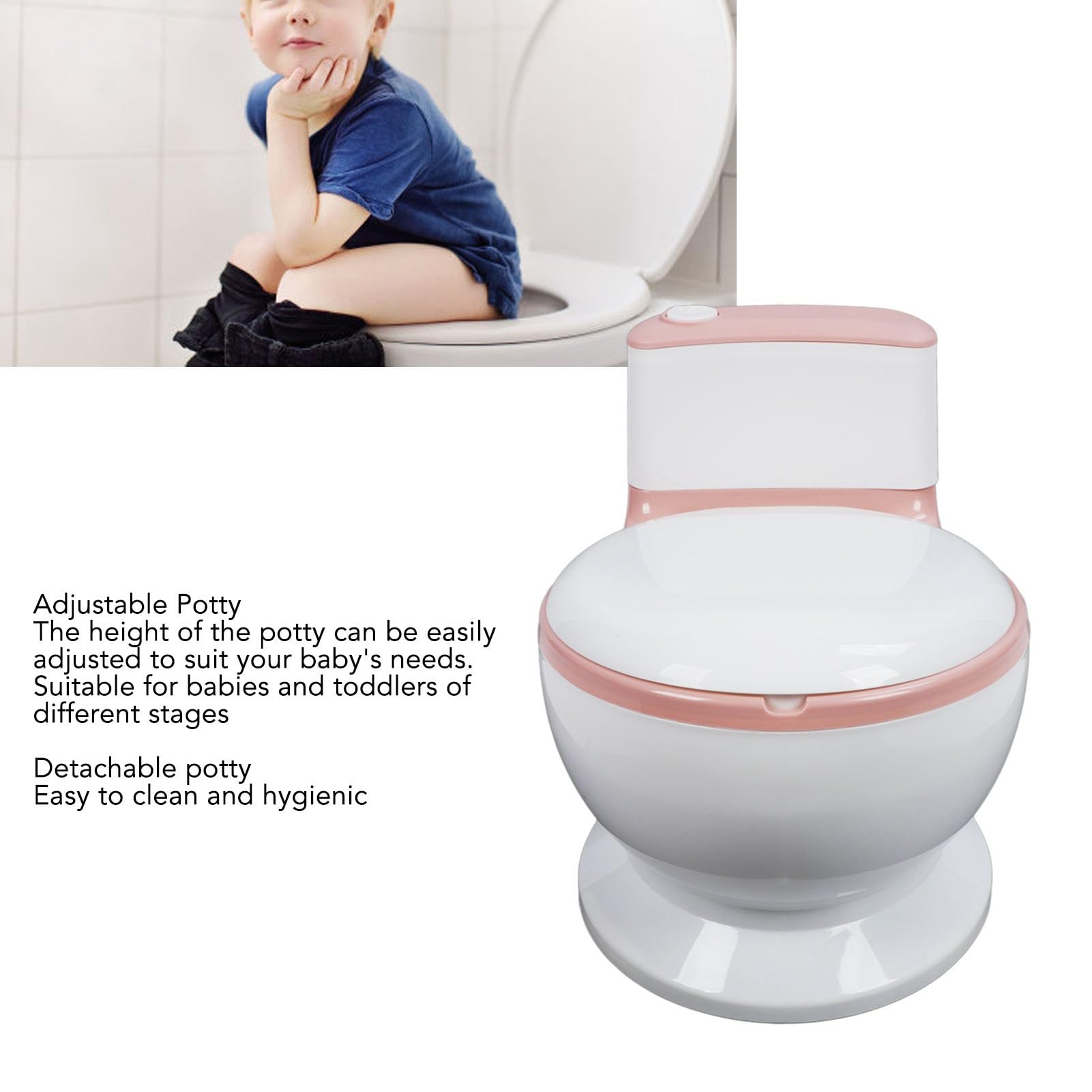 Ausla Bambini Regolabili da Vasino da Bagno per Bambini Sedile Igienica per, Sedile di Allenamento Vasino Non Slip con Rimovibile (Roseo)