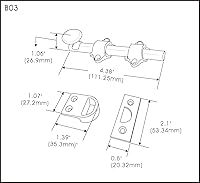 Vista 2 de QCAA Perno de puerta holandés de latón macizo, 4 ", níquel satinado cepillado, 1 paquete, fabricado en Taiwán