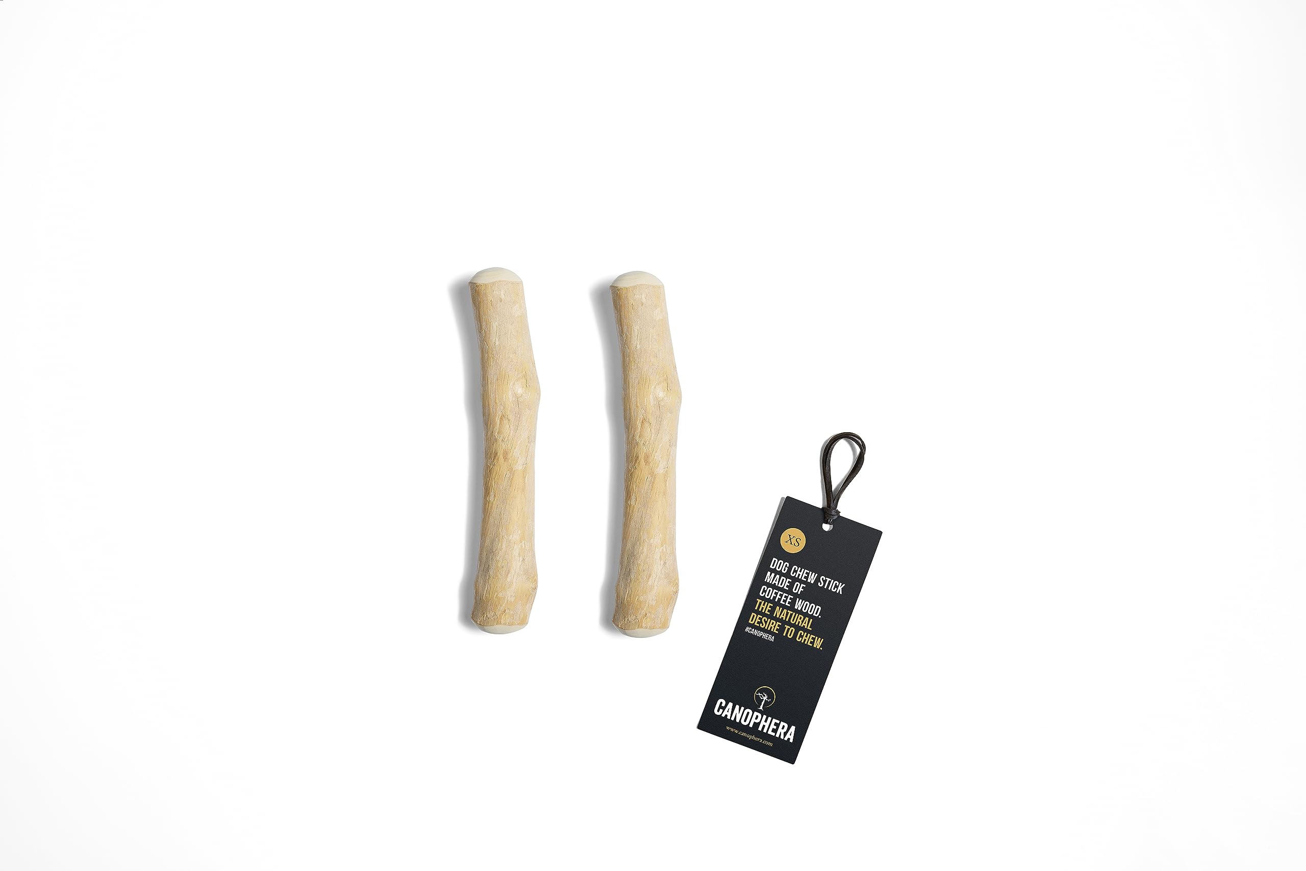 Canophera Xtra Small Dog Chew Sticks - 2 Pack of Coffee Tree Wood Chews for Healthy Teeth and Gums - All Dog Breeds