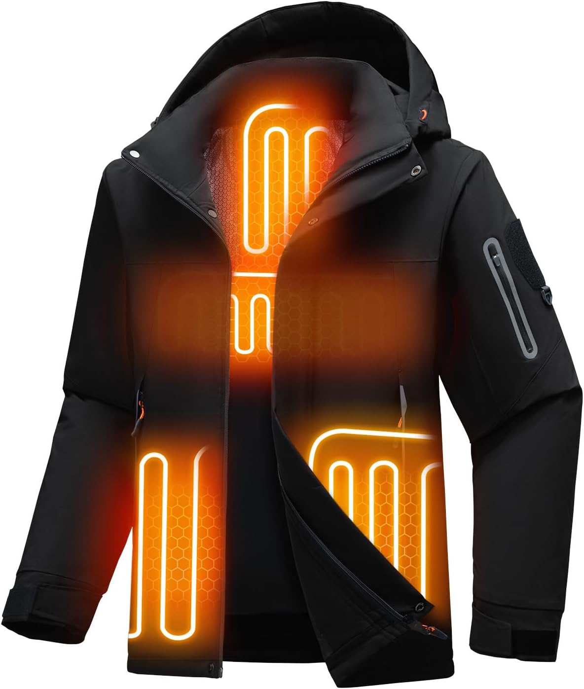 Men's Heated Jacket Waterproof with USB-A 4-Temp Control Lightweight for Skiing Hiking