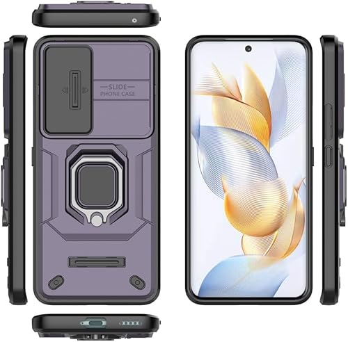 Miniatura 2 de Kukoufey Compatible con carcasa de soporte Honor 90 5G, con cubierta deslizante para lente de cámara compatible con funda Honor 90 5G REA-AN00