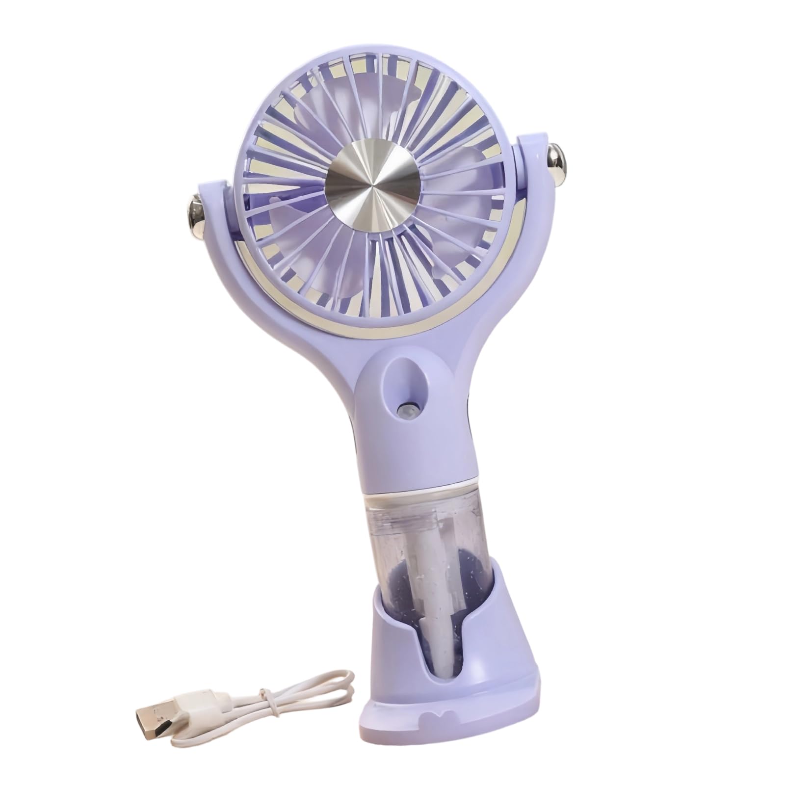 Uqezagpa Purple Portable Handheld Cooling Fan Usb Rechargeable High Speed Handheld Mist Fan For Outdoor, Offices, Makeup Easy To Use Powerful