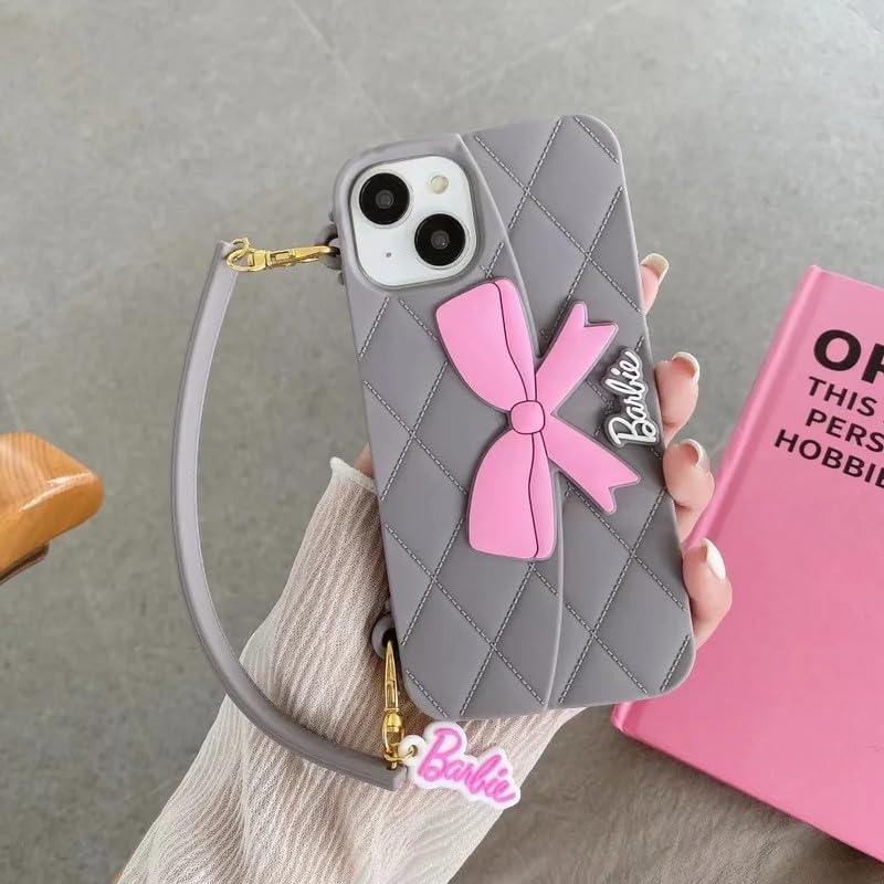 Image of COVERLY Luxury Vibe Cute Sling Bag Doll Chic 3D Phone Case for iPhone 15 Pro Max Purse Wallet Strap Case Phone Chain Cover | Fashion iPhone 15 Pro Max Bow Case | Stylish iPhone 15 Pro Max Case Girls