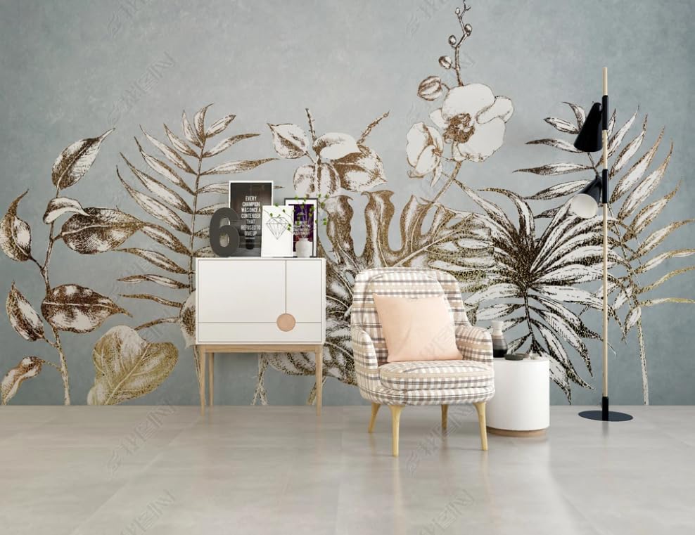 Papier peint intissé mural tropical pour masquer défauts mur - 2