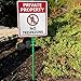 SmartSign No Trespassing Signs Private Property, 10 x 12 Inches Aluminum Sign with 3 Feet Stake