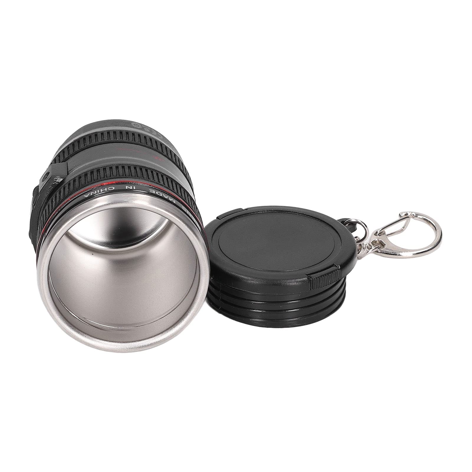 100ml Camera Lens Coffee Mug with Lid, Stainless Steel Camera Lens Cup Mug, Lens Coffee Mug for Photography Lover Fun Cup Photography Gifts