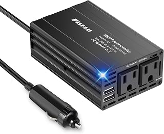 300W Power Inverter DC 12V to 110V AC Converter - 2 USB Ports Car Adapter Plug Outlet for Laptop Computer Charger